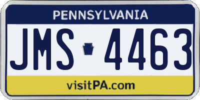 PA license plate JMS4463