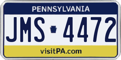 PA license plate JMS4472