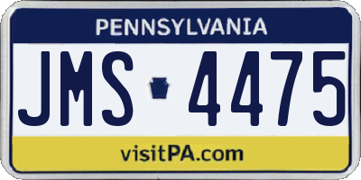 PA license plate JMS4475