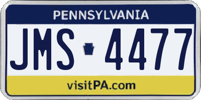 PA license plate JMS4477