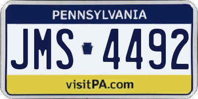 PA license plate JMS4492