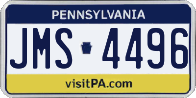 PA license plate JMS4496