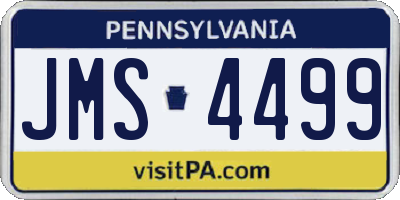 PA license plate JMS4499