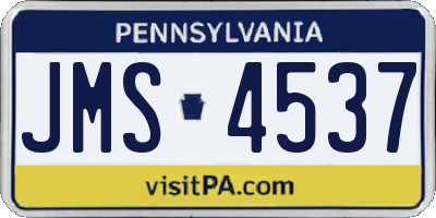 PA license plate JMS4537