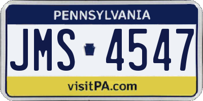 PA license plate JMS4547