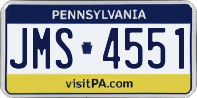 PA license plate JMS4551