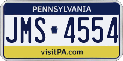PA license plate JMS4554