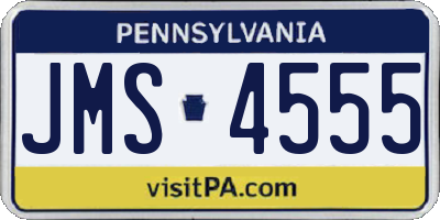 PA license plate JMS4555