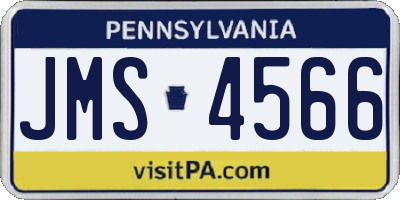 PA license plate JMS4566