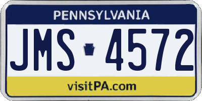 PA license plate JMS4572