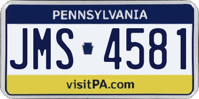 PA license plate JMS4581