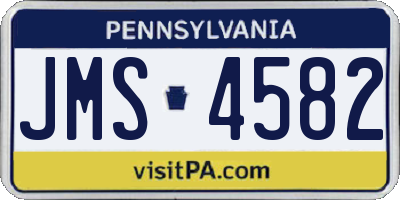 PA license plate JMS4582