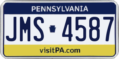 PA license plate JMS4587