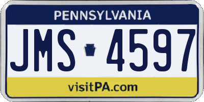 PA license plate JMS4597