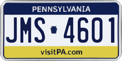 PA license plate JMS4601