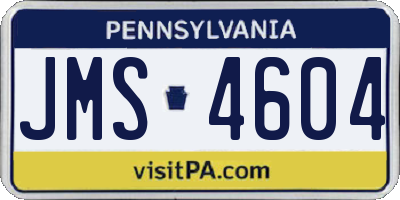 PA license plate JMS4604