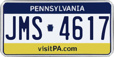 PA license plate JMS4617