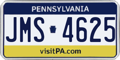 PA license plate JMS4625