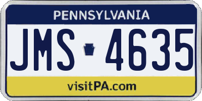 PA license plate JMS4635
