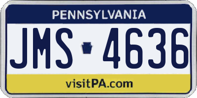 PA license plate JMS4636