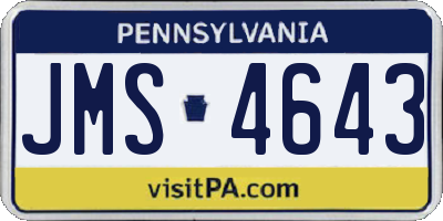 PA license plate JMS4643