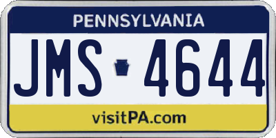 PA license plate JMS4644