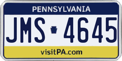 PA license plate JMS4645