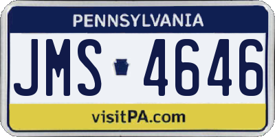 PA license plate JMS4646
