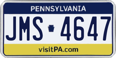 PA license plate JMS4647