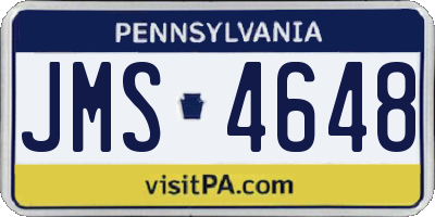 PA license plate JMS4648