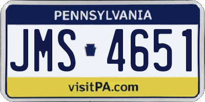 PA license plate JMS4651
