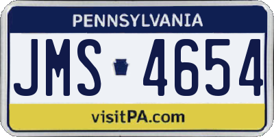 PA license plate JMS4654