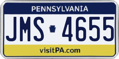 PA license plate JMS4655