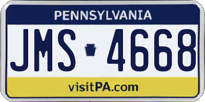 PA license plate JMS4668