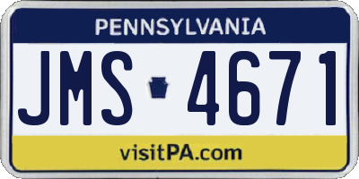 PA license plate JMS4671