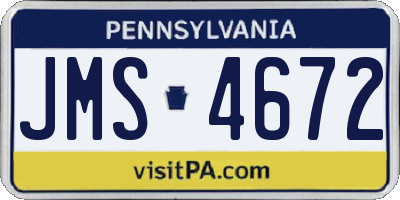 PA license plate JMS4672
