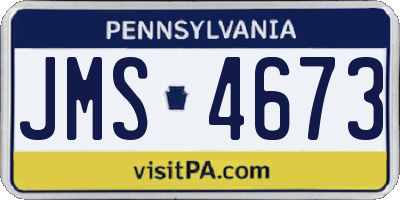 PA license plate JMS4673