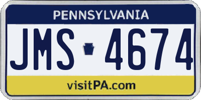 PA license plate JMS4674
