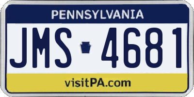 PA license plate JMS4681