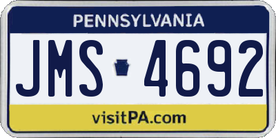 PA license plate JMS4692
