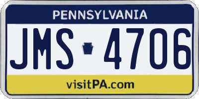 PA license plate JMS4706