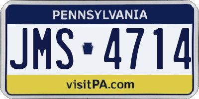 PA license plate JMS4714