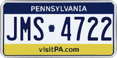 PA license plate JMS4722