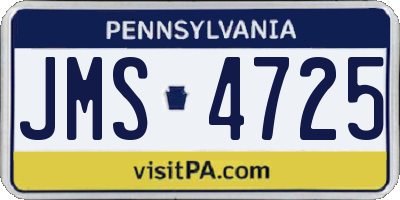 PA license plate JMS4725