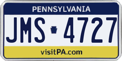 PA license plate JMS4727