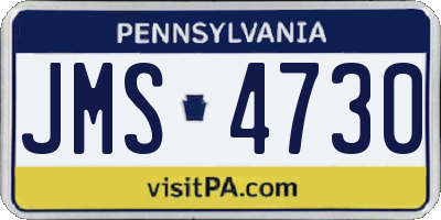PA license plate JMS4730