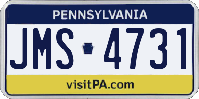 PA license plate JMS4731