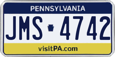 PA license plate JMS4742