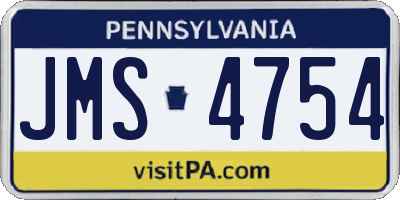 PA license plate JMS4754