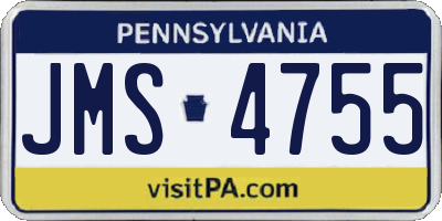 PA license plate JMS4755
